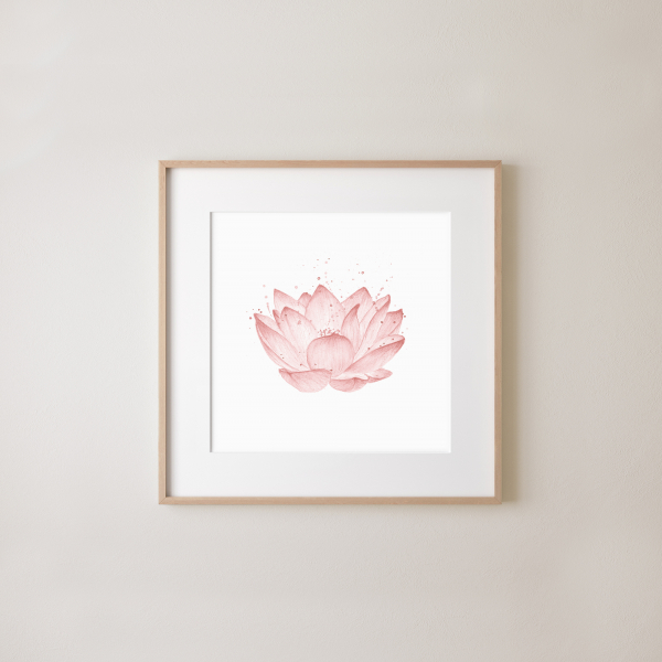 Lotus rosé | quadratisches Poster